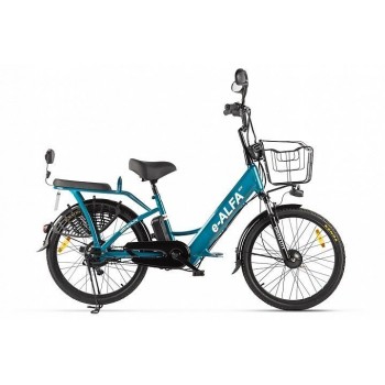 Электровелосипед Green City e-ALFA new (сине-серый матовый)